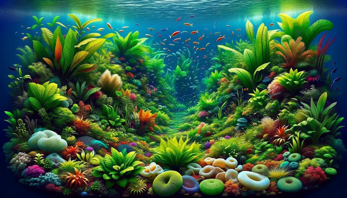 Image of lush underwater plants for aquatic greens discussion. Avoid using words, letters or labels in the image when possible.