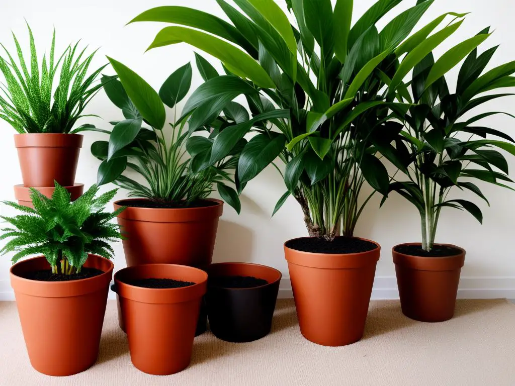 Image of various houseplants in pots, adding beauty to a room and improving indoor air quality