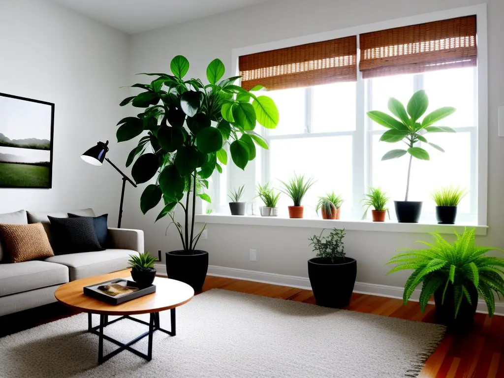 Various low light houseplants in a room, adding a touch of the wild to the interior.