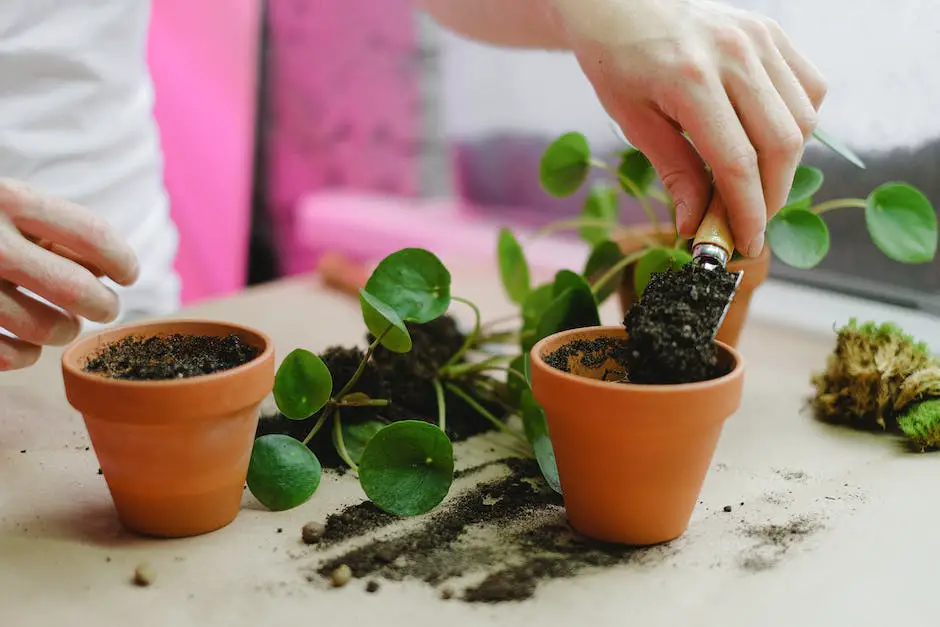 Illustration of a person re-potting a houseplant