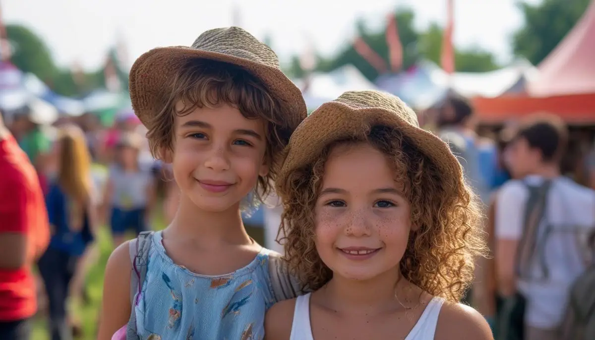 The siblings working together to navigate challenges at a crowded festival