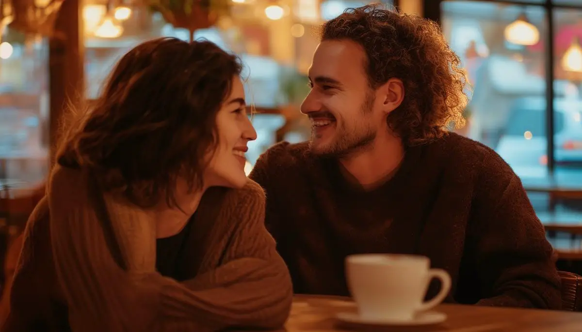 In the warm embrace of a cozy cafe, two friends share a heartfelt conversation, their faces reflecting the depth of their connection and the power of shared experiences.