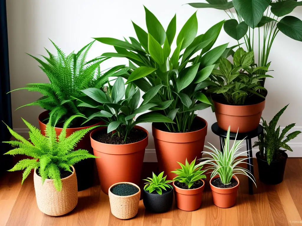 An image showing various types of houseplants.